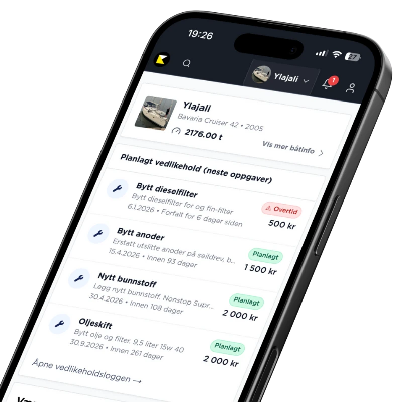 Skjermbilde av dashboard i Kveile